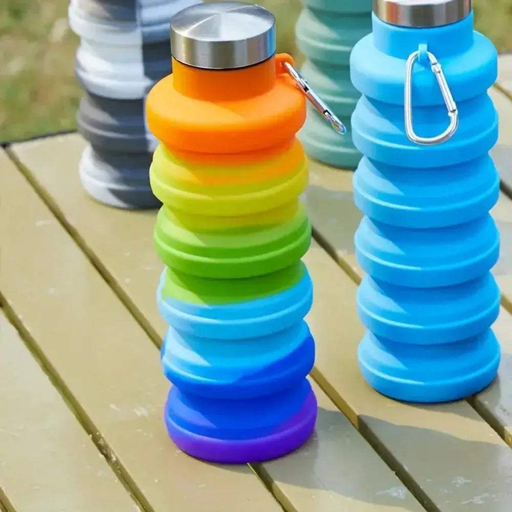 Collapsible Water Bottle With Carabiner Leakproof Travel - ToylandEU