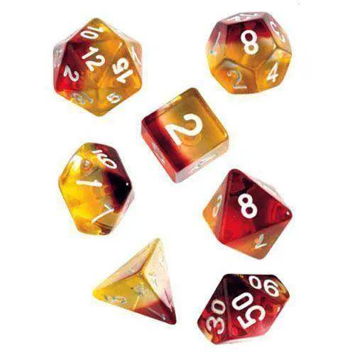  RPG Dice Set (7+1): Yellow, Red Translucent -  ToylandEU™