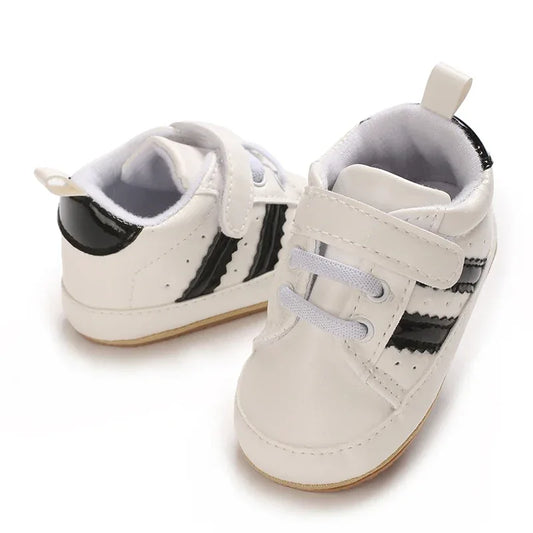 Color 2 Stripe Toddler Shoes Unisex Baby Sneakers With Anti Slip - ToylandEU