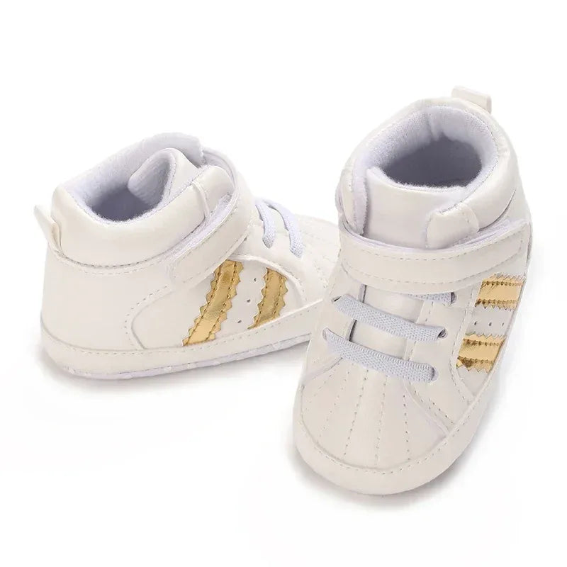 Color 2 Stripe Toddler Shoes Unisex Baby Sneakers With Anti Slip - ToylandEU