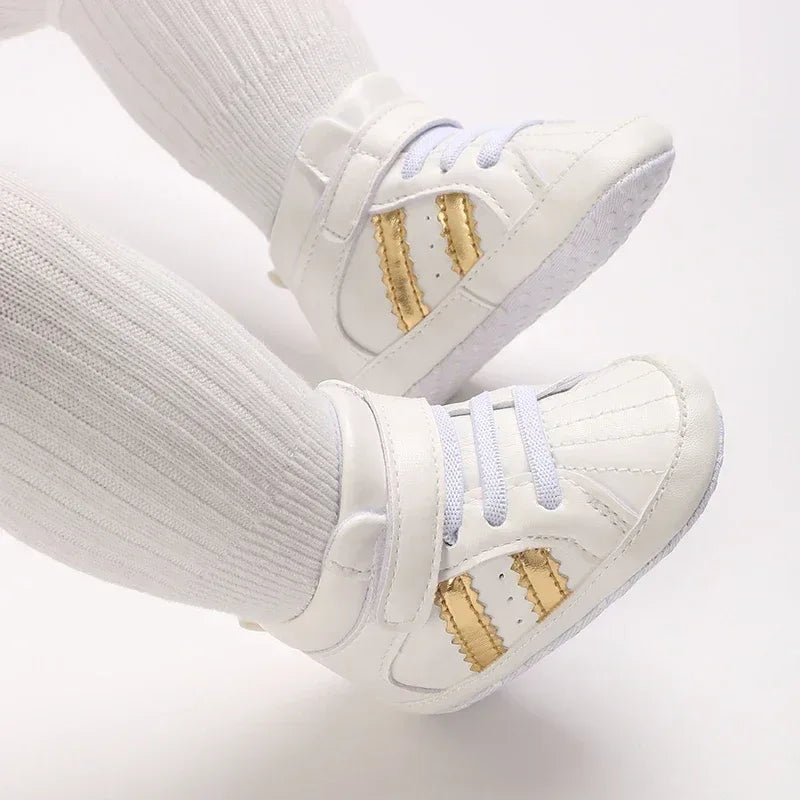 Color 2 Stripe Toddler Shoes Unisex Baby Sneakers With Anti Slip - ToylandEU