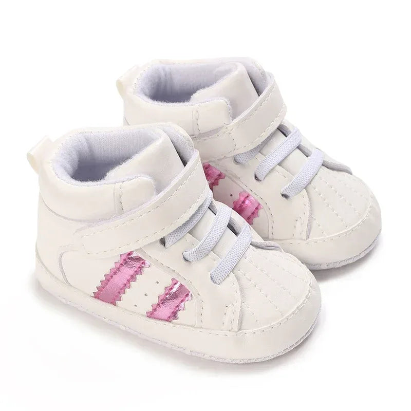 Color 2 Stripe Toddler Shoes Unisex Baby Sneakers With Anti Slip - ToylandEU