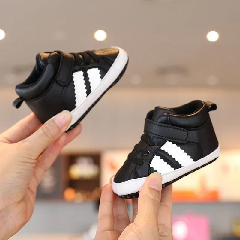 Color 2 Stripe Toddler Shoes Unisex Baby Sneakers With Anti Slip - ToylandEU