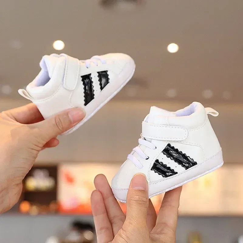 Color 2 Stripe Toddler Shoes Unisex Baby Sneakers With Anti Slip - ToylandEU