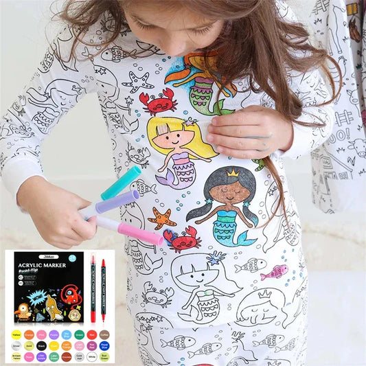 Color Your Own Kids Pajama Set With DIY Coloring Kit - ToylandEU