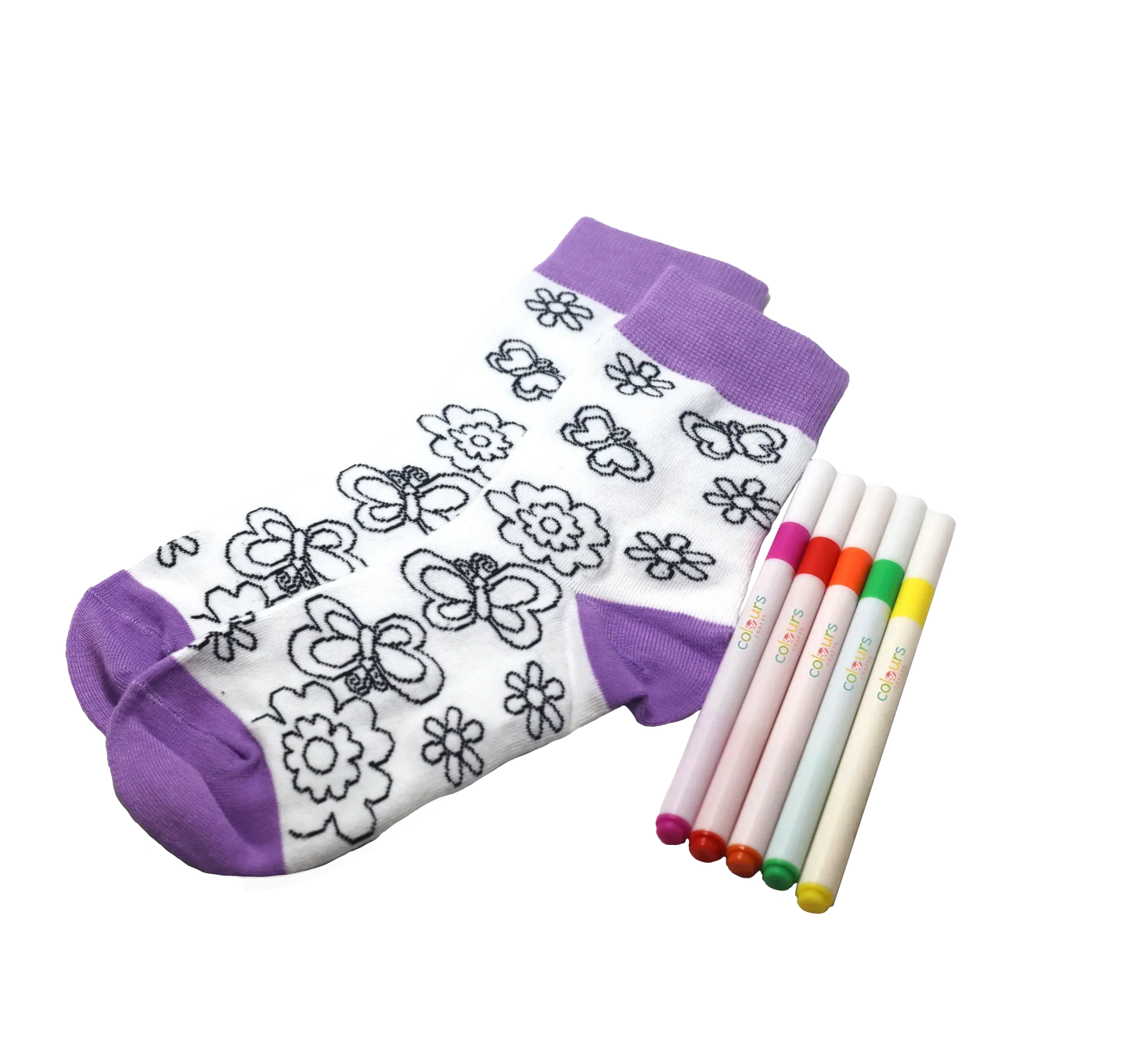 Colorful Socks Coloring Kit With Markers For Creative Fun - ToylandEU