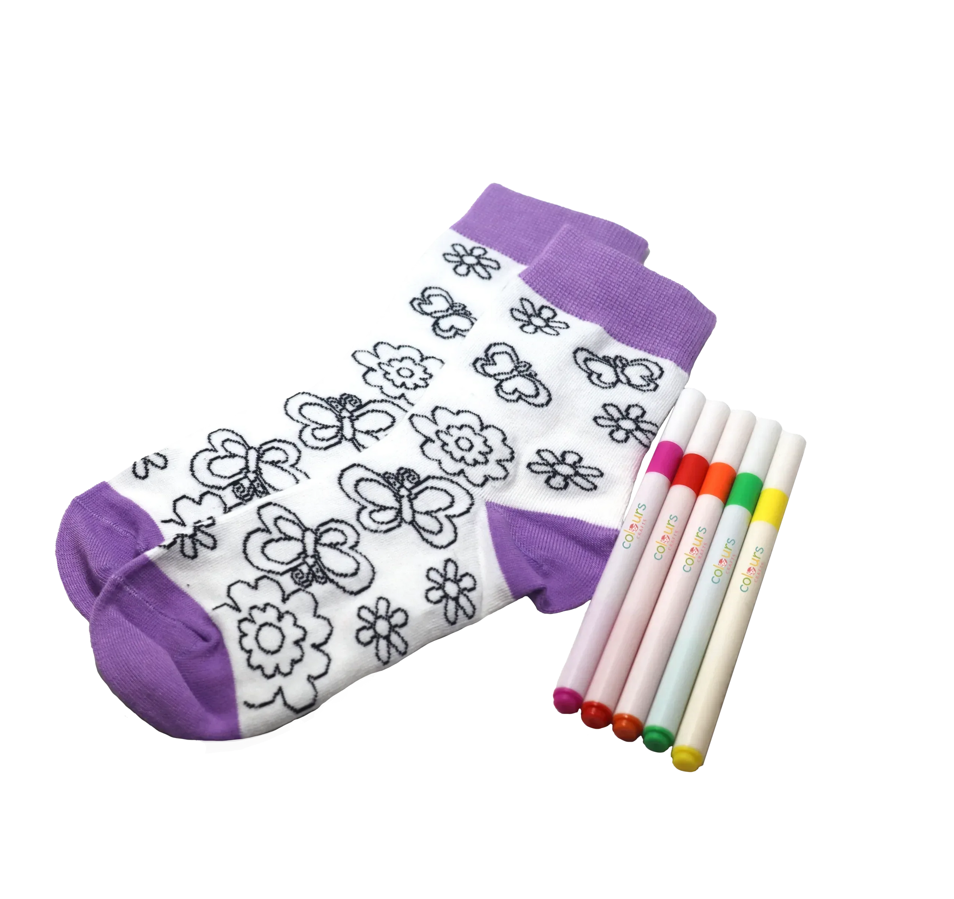 Colorful Socks Coloring Kit With Markers For Creative Fun - ToylandEU