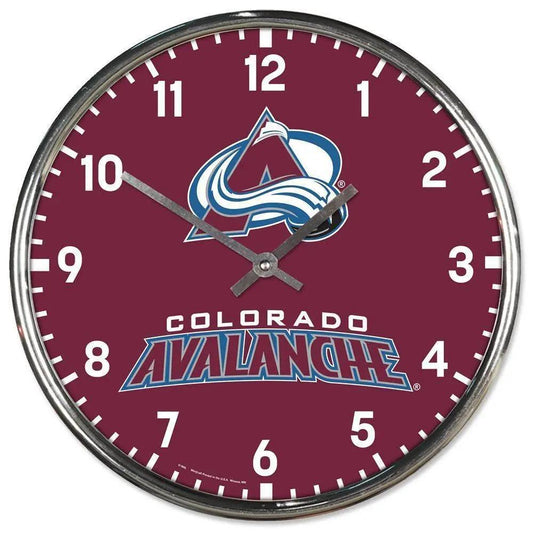  Colorado Avalanche Round Wall Clock Chrome Finish Deluxe -  ToylandEU™