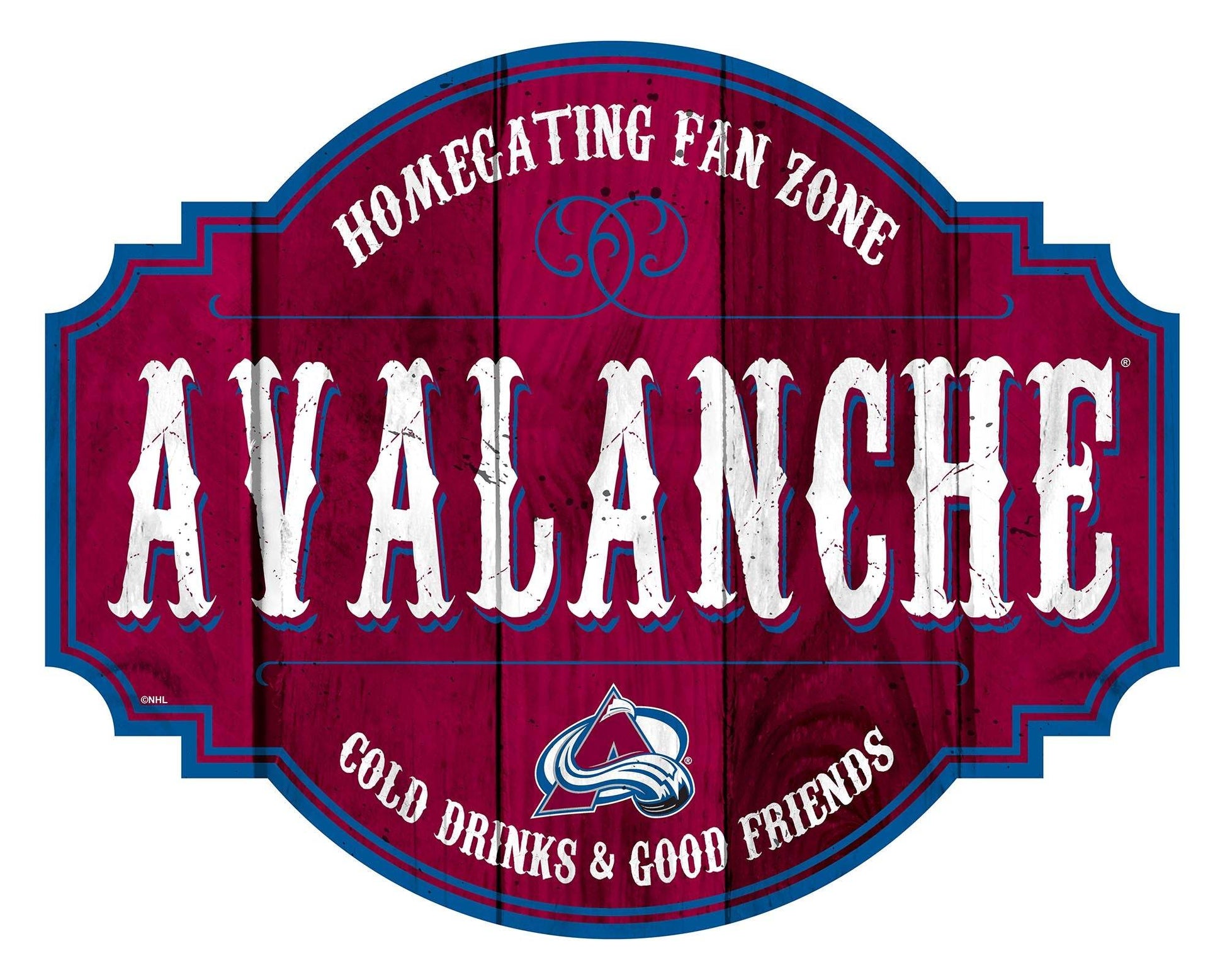 Colorado Avalanche Wood Sign 12 Inch Homegating Tavern - ToylandEU