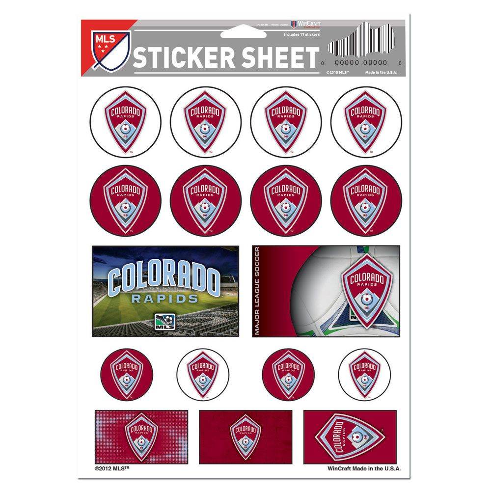 Colorado Rapids Decal Sheet 5x7 Vinyl Sticker Pack Pro - ToylandEU
