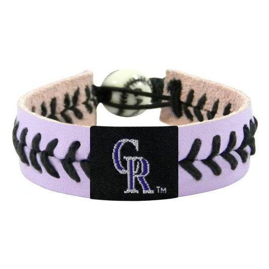 Colorado Rockies Lavender Leather Bracelet Black Thread - ToylandEU