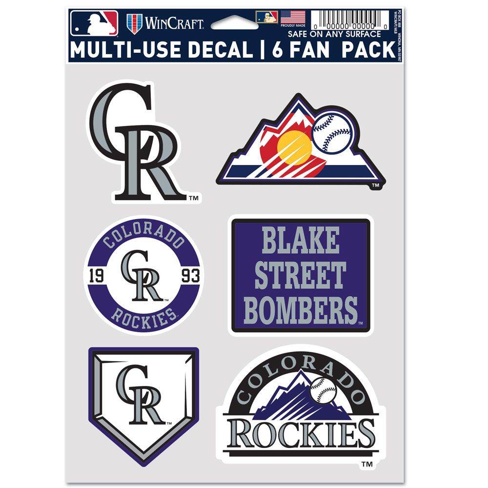 Colorado Rockies Multi Use Fan Decals Six Pack Elite - ToylandEU