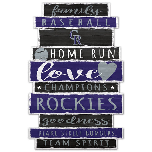Colorado Rockies Sign 11X17 Wood Family Word Decor Est Date - ToylandEU