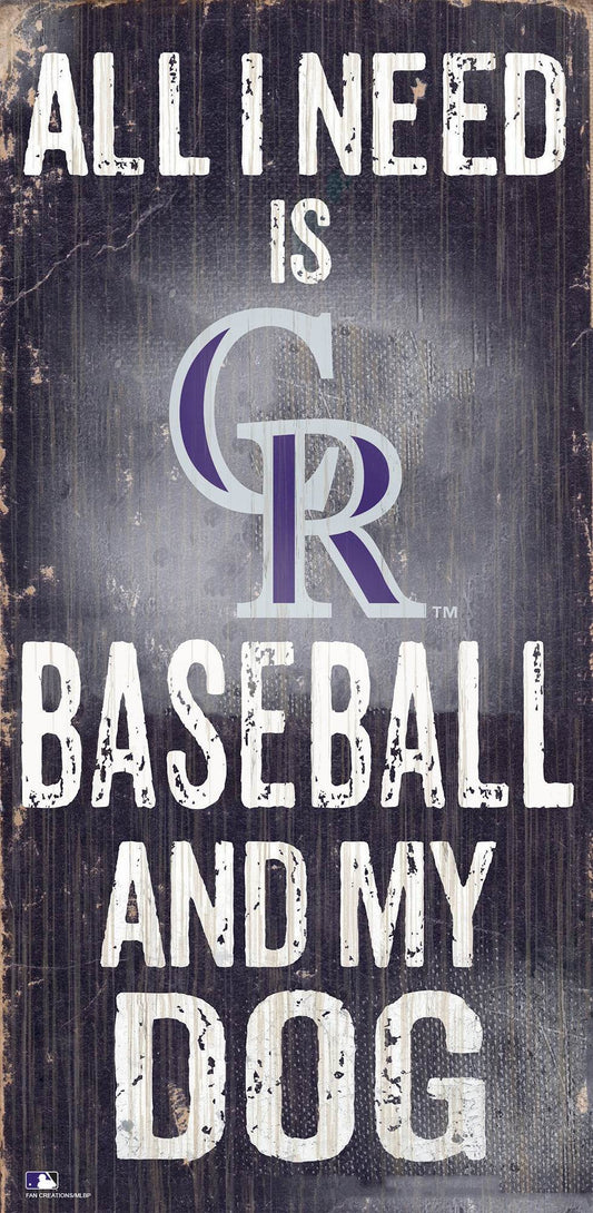 Colorado Rockies Wood Sign 6x12 Baseball And Dog Design - ToylandEU