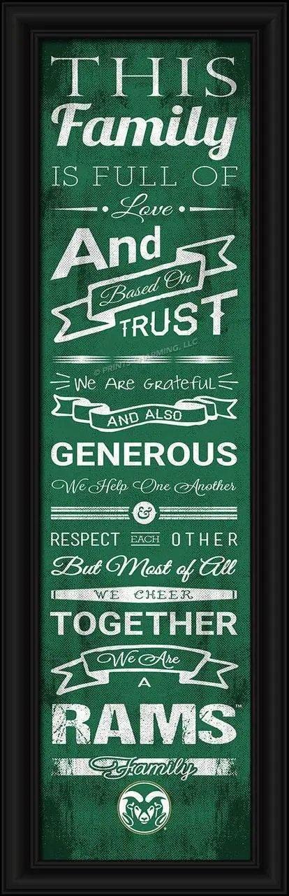  Colorado State Rams Family Cheer Print 24x8 Wall Art -  ToylandEU™