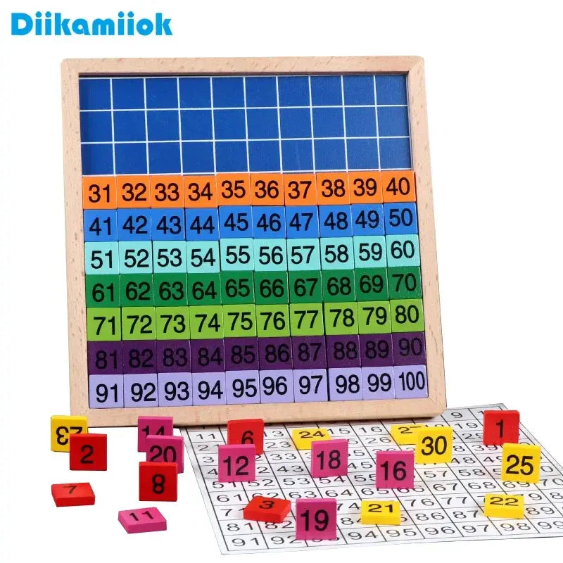 Colorful 1 to 100 Wooden Number Blocks for Montessori Learning - ToylandEU