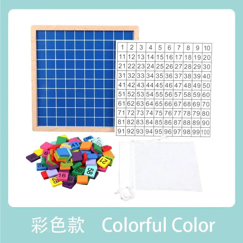 Colorful 1 to 100 Wooden Number Blocks for Montessori Learning - ToylandEU
