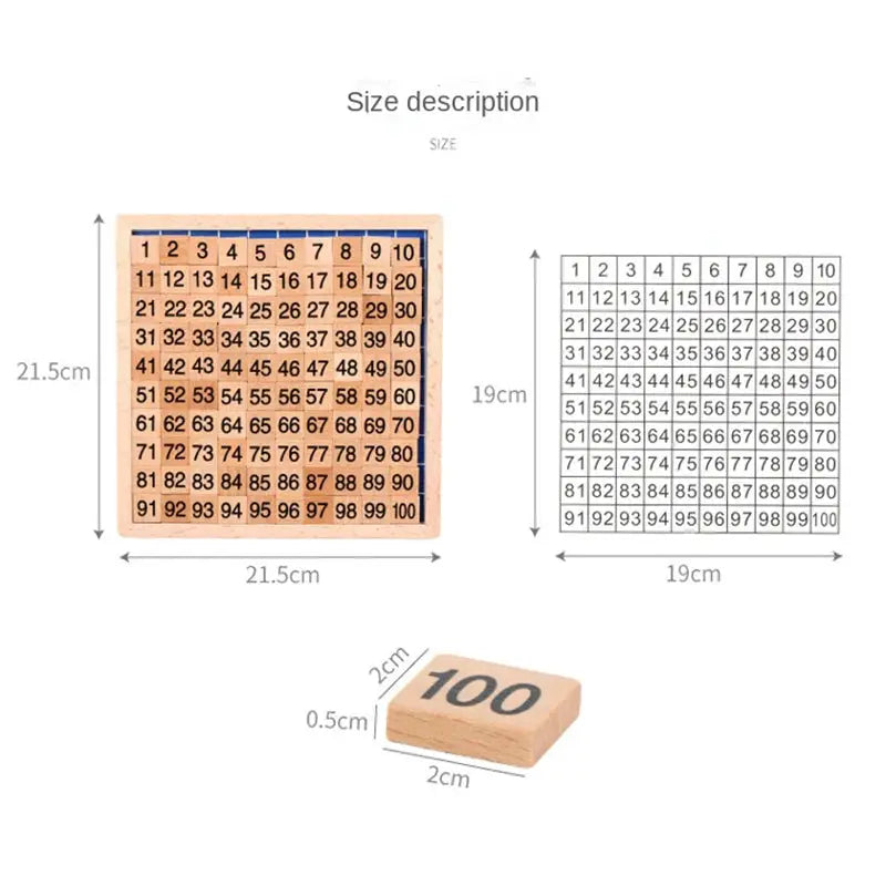 Colorful 1 to 100 Wooden Number Blocks for Montessori Learning - ToylandEU
