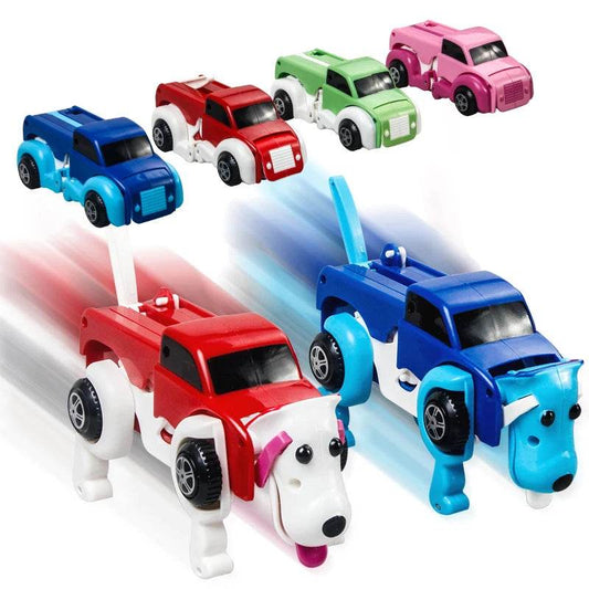 Colorful 14cm Wind-Up Dog Car Toy for Kids - No Batteries Needed! - ToylandEU