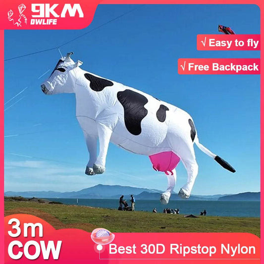 Colorful 3m Inflatable Cow Kite Line Laundry - Sky Fun Accessory - ToylandEU
