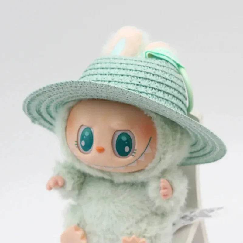 Colorful Bamboo Straw Hat with Hollow Design for Outdoor Activities Unisex Labubu - ToylandEU