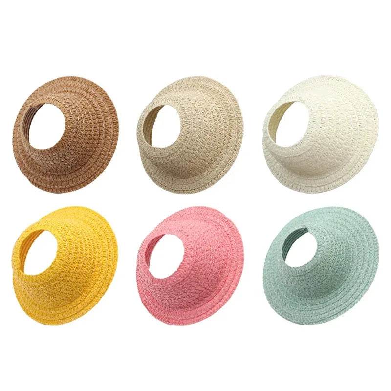 Colorful Bamboo Straw Hat with Hollow Design for Outdoor Activities Unisex Labubu - ToylandEU