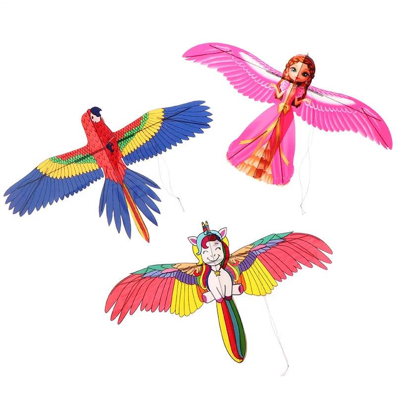 Colorful Cartoon Eagle Kite with 40cm Fishing Rod - Fun for Kids! - ToylandEU
