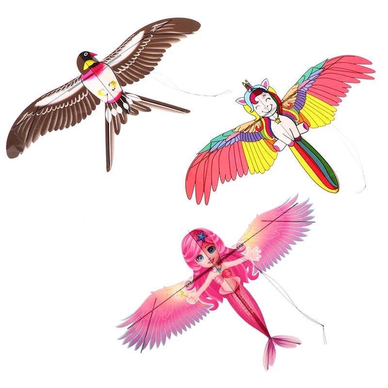 Colorful Cartoon Eagle Kite with 40cm Fishing Rod - Fun for Kids! - ToylandEU