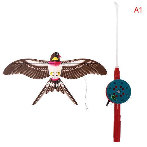 Colorful Cartoon Eagle Kite with 40cm Fishing Rod - Fun for Kids! - ToylandEU