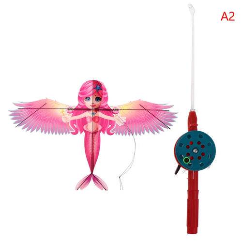 Colorful Cartoon Eagle Kite with 40cm Fishing Rod - Fun for Kids! - ToylandEU