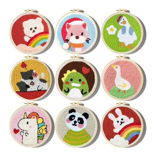 Colorful Cartoon Punch Needle Kit for Creative Home Decor Fun - ToylandEU