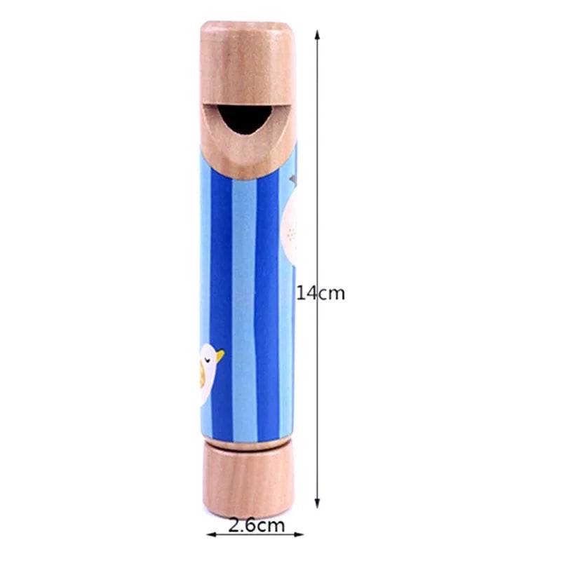 Colorful Cartoon Wooden Push Pull Flute - Fun Musical Toy for Babies - ToylandEU