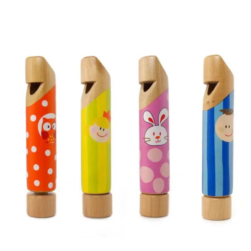 Colorful Cartoon Wooden Push Pull Flute - Fun Musical Toy for Babies - ToylandEU