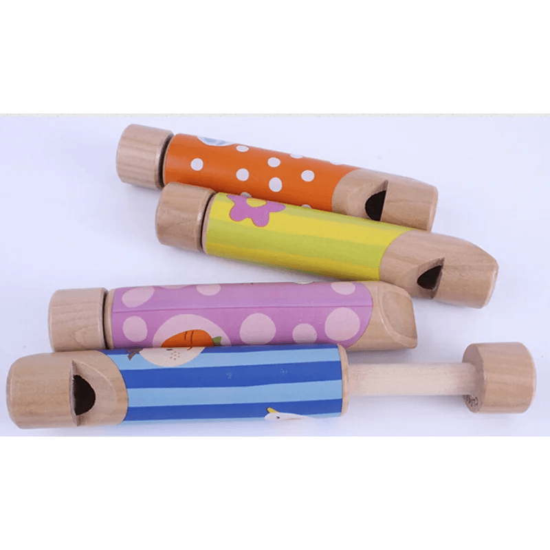 Colorful Cartoon Wooden Push Pull Flute - Fun Musical Toy for Babies - ToylandEU