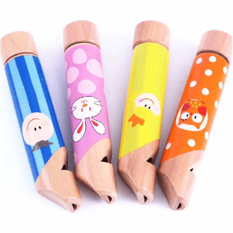 Colorful Cartoon Wooden Push Pull Flute - Fun Musical Toy for Babies - ToylandEU