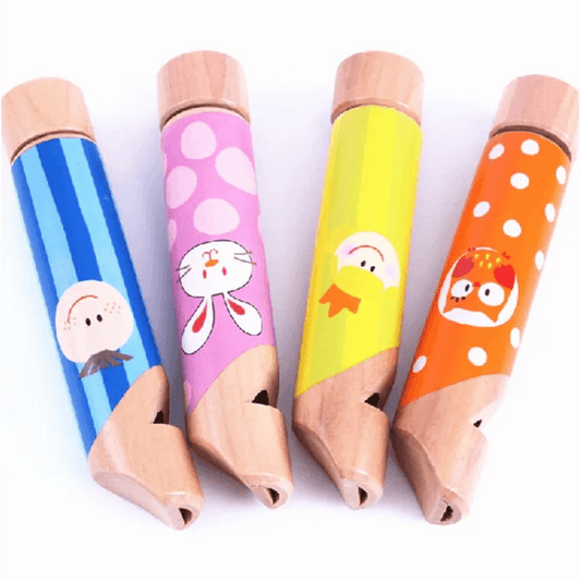 Colorful Cartoon Wooden Push Pull Flute - Fun Musical Toy for Babies - ToylandEU
