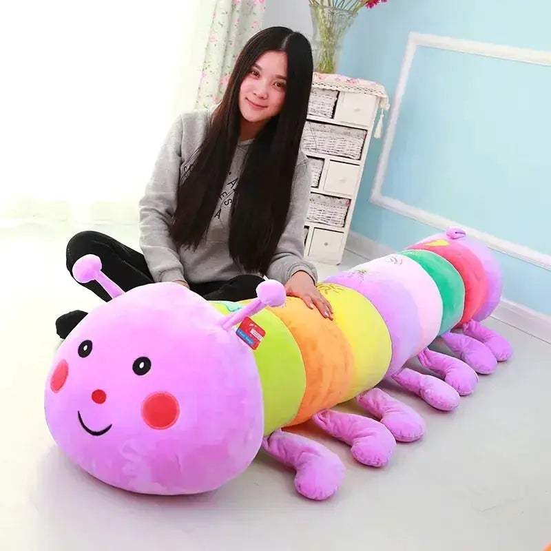 Colorful Caterpillar Plush Toy Cushion For Kids Soft Cozy Pillow - ToylandEU