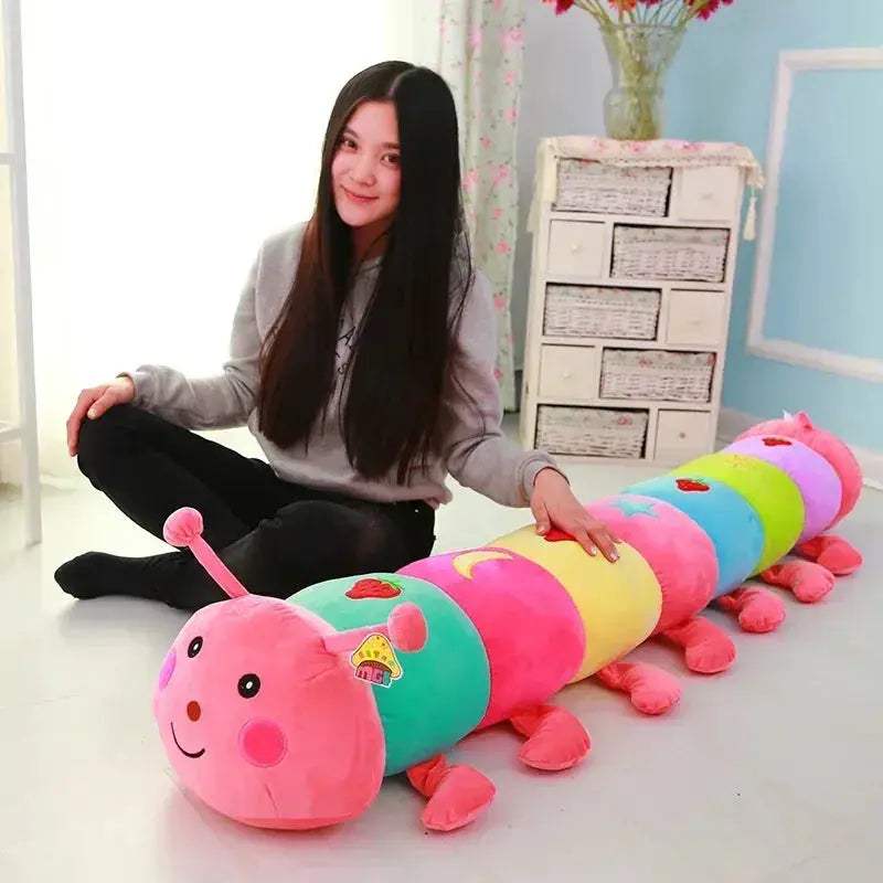 Colorful Caterpillar Plush Toy Cushion For Kids Soft Cozy Pillow - ToylandEU