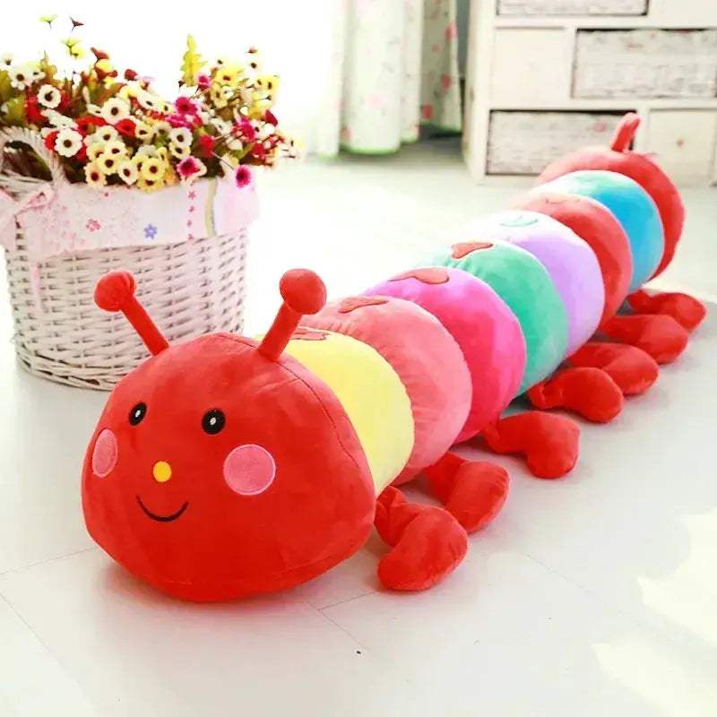 Colorful Caterpillar Plush Toy Cushion For Kids Soft Cozy Pillow - ToylandEU