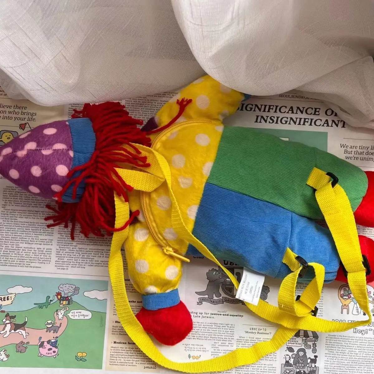 Colorful Clown Plush Backpack - 45cm Soft Toy for Kids' Fun - ToylandEU