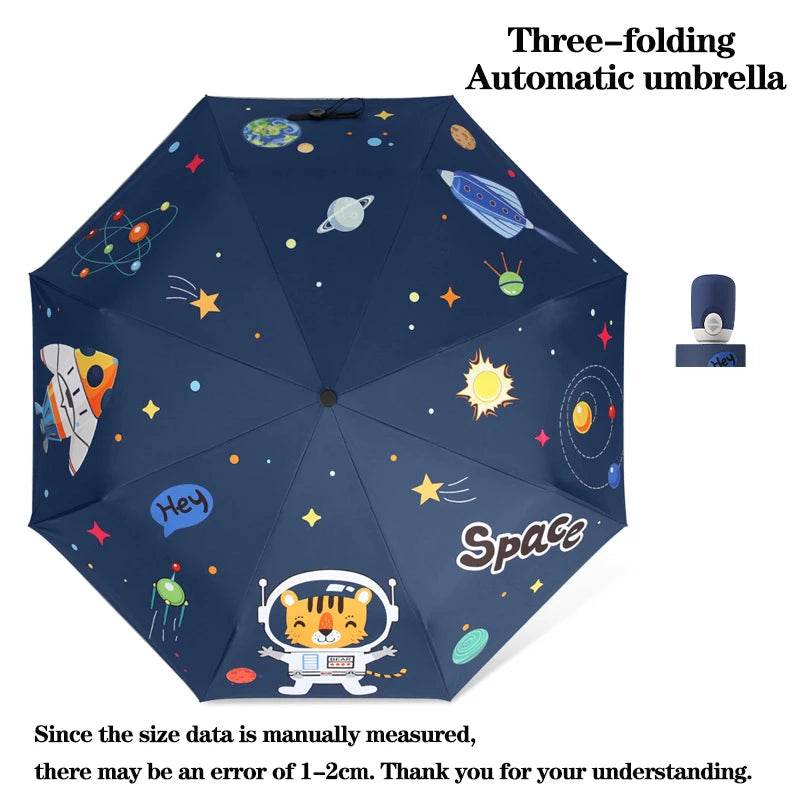 Colorful Folding Automatic Umbrella with Reflective Stripes for Children and Toddlers - ToylandEU