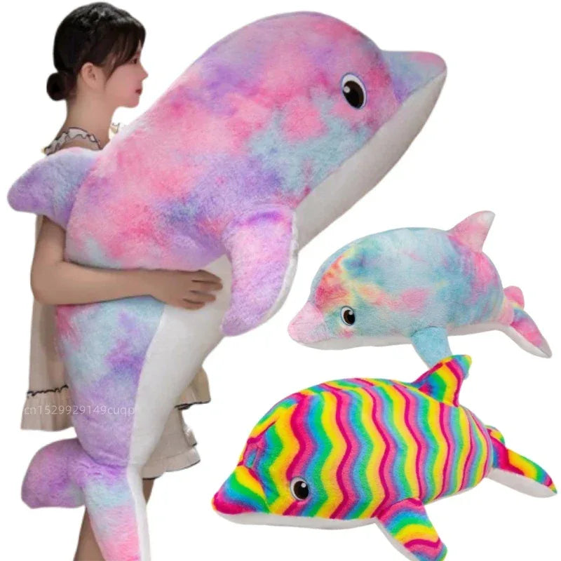 Colorful Giant Dolphin Plush Pillow for Home Decor - ToylandEU