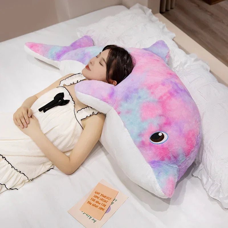 Colorful Giant Dolphin Plush Pillow for Home Decor - ToylandEU