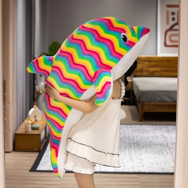 Colorful Giant Dolphin Plush Pillow for Home Decor - ToylandEU