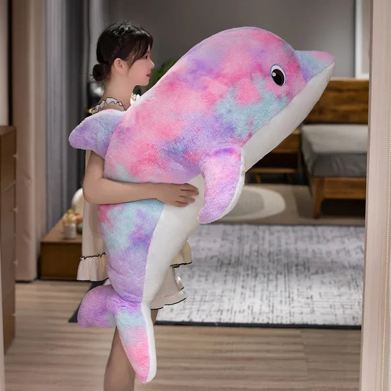 Colorful Giant Dolphin Plush Pillow for Home Decor - ToylandEU