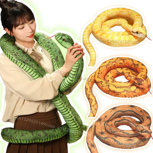 Colorful Giant Plush Snake Toy For Home Decor And Gifts - ToylandEU