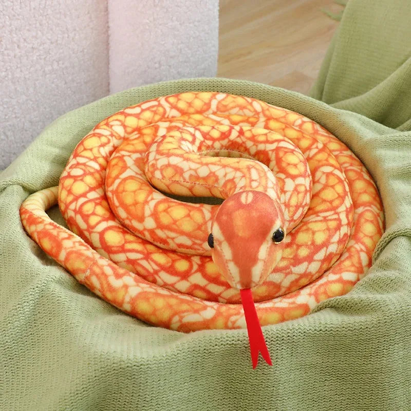 Colorful Giant Plush Snake Toy For Home Decor And Gifts - ToylandEU