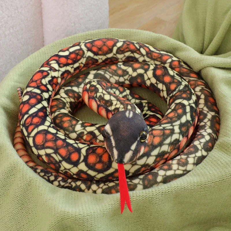 Colorful Giant Plush Snake Toy For Home Decor And Gifts - ToylandEU