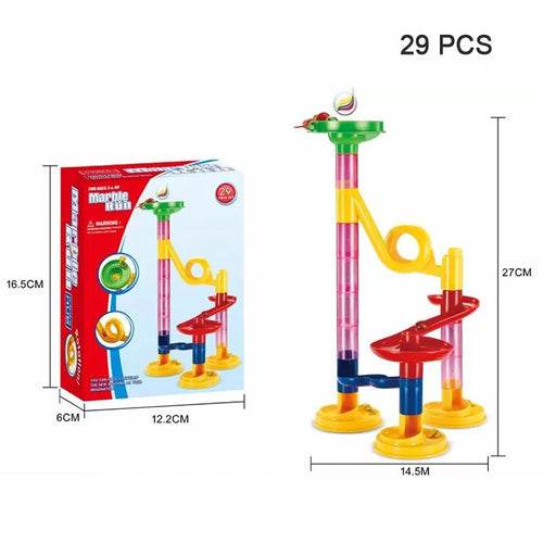 Colorful Kids Marble Race Track Building Blocks - 3D Maze Fun Set - ToylandEU