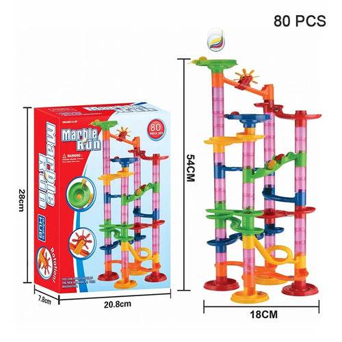 Colorful Kids Marble Race Track Building Blocks - 3D Maze Fun Set - ToylandEU